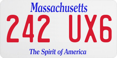 MA license plate 242UX6