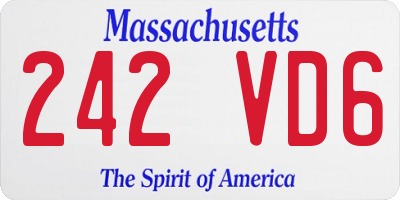 MA license plate 242VD6