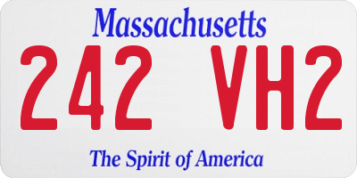 MA license plate 242VH2