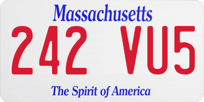 MA license plate 242VU5