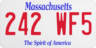 MA license plate 242WF5