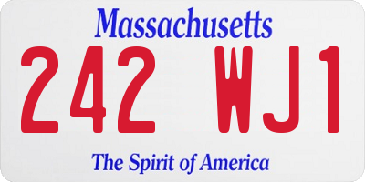 MA license plate 242WJ1