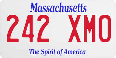 MA license plate 242XM0