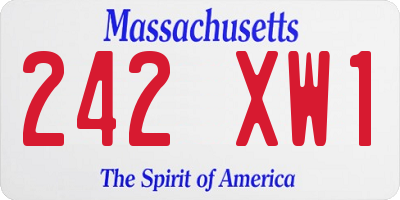 MA license plate 242XW1