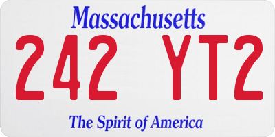 MA license plate 242YT2