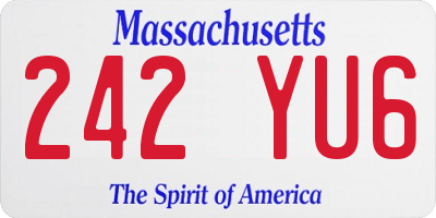 MA license plate 242YU6