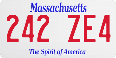 MA license plate 242ZE4