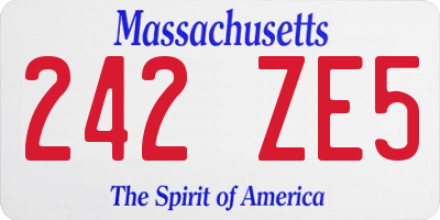 MA license plate 242ZE5