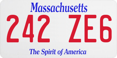 MA license plate 242ZE6