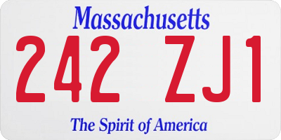 MA license plate 242ZJ1