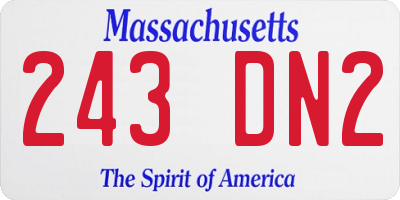 MA license plate 243DN2