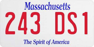 MA license plate 243DS1
