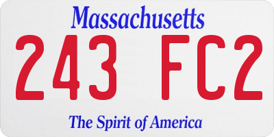 MA license plate 243FC2