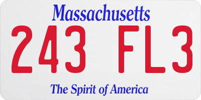 MA license plate 243FL3