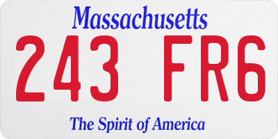 MA license plate 243FR6