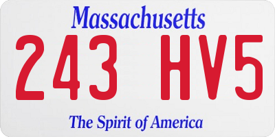 MA license plate 243HV5