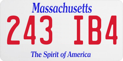 MA license plate 243IB4