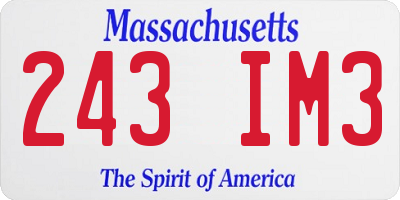 MA license plate 243IM3