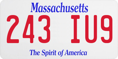 MA license plate 243IU9