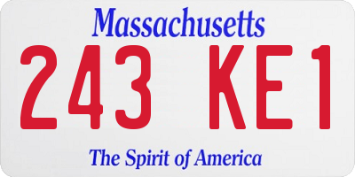 MA license plate 243KE1