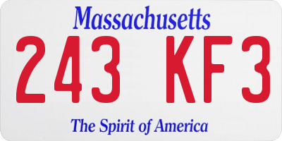 MA license plate 243KF3