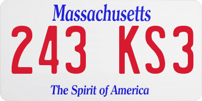 MA license plate 243KS3
