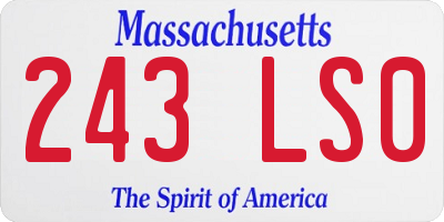 MA license plate 243LS0