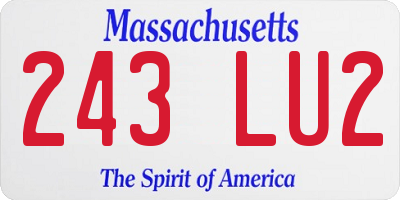 MA license plate 243LU2
