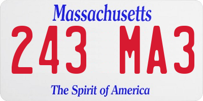 MA license plate 243MA3