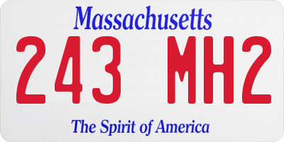 MA license plate 243MH2
