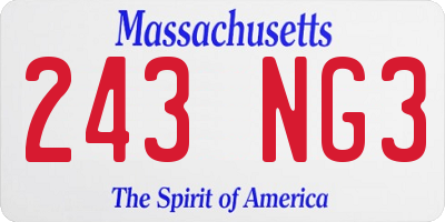 MA license plate 243NG3