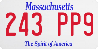 MA license plate 243PP9
