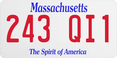 MA license plate 243QI1