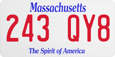 MA license plate 243QY8