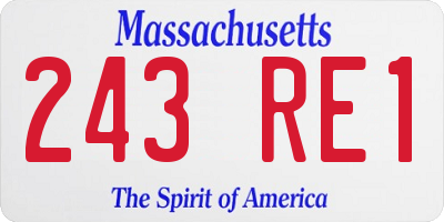 MA license plate 243RE1
