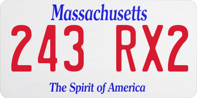 MA license plate 243RX2