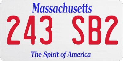 MA license plate 243SB2