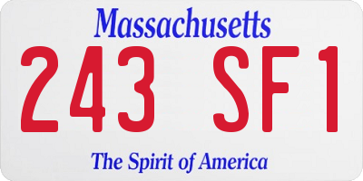 MA license plate 243SF1