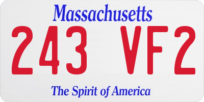 MA license plate 243VF2