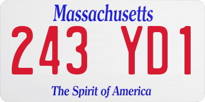 MA license plate 243YD1