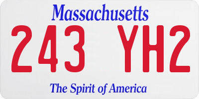 MA license plate 243YH2