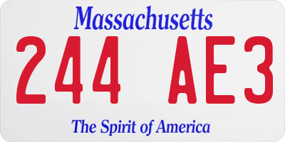 MA license plate 244AE3