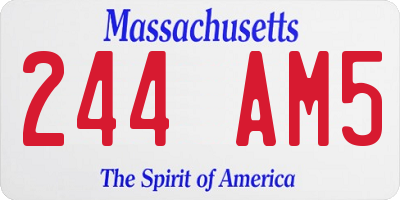 MA license plate 244AM5