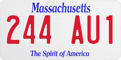 MA license plate 244AU1
