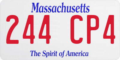 MA license plate 244CP4