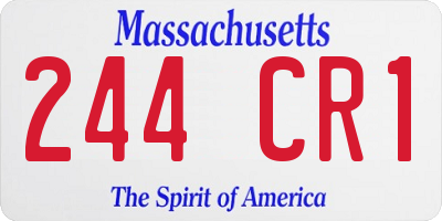 MA license plate 244CR1