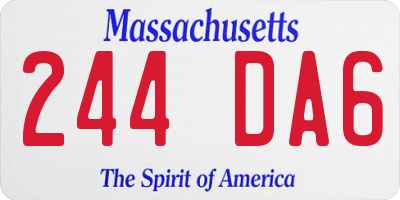 MA license plate 244DA6