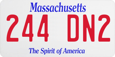 MA license plate 244DN2
