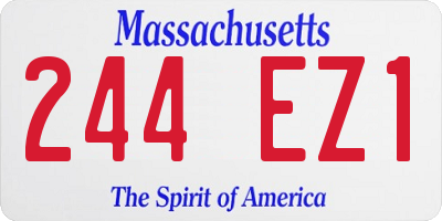 MA license plate 244EZ1