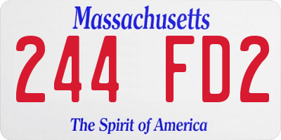 MA license plate 244FD2